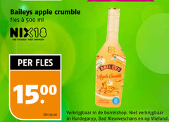  500 baileys apple crumble fles ml nix18 roken drinken 15 liter borrelshop hurdegaryp bad vlieland 