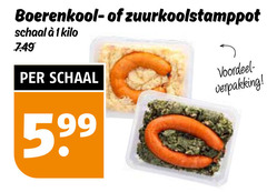  1 boerenkool zuurkoolstamppot schaal kilo voordeel 