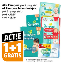  1 2 3 10 50 99 pampers pak stuk billendoekjes stuks baby pants aqua combinatie water kassa 