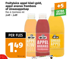  100 appel kiwi gold ananas framboos sinaasappelsap fles 750 1000 ml sap 5 zegels sinaas liter v.a. 