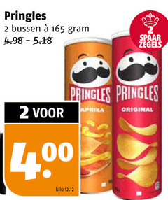  2 3 400 spaar zegels pringles bussen paprika original kilo 