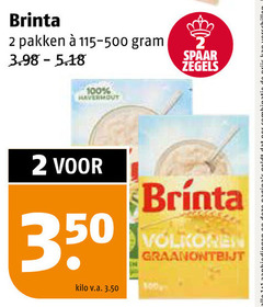  2 100 350 brinta pakken havermout spaar zegels kilo v.a. one graanontbijt 