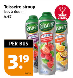  600 teisseire siroop bus ml liter zero stap spaar zegels tropical 