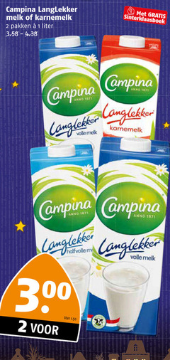  1 2 campina langlekker melk karnemelk pakken liter sinterklaasboek anno volle halfvolle 