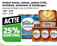  grimbergen grolsch speciaalbieren 6 25 30 50 kanon weizen 0.0 herfstbok tray blik tripel liter v.a. 