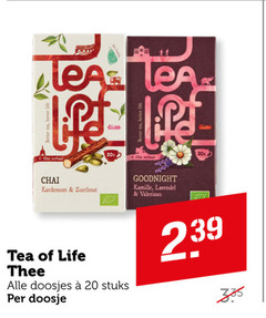  tea of life thee 20 335 verhaal 20x chai kardemom zoethout goodnight kamille lavendel valeriaan doosjes stuks doosje 