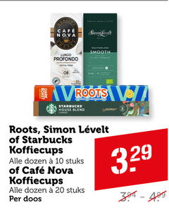  starbucks roots simon levelt cafe nova koffiecups 8 10 20 mcafee lungo profondo grind smooth 20x aluminium intensiteit capsules by house blend nespresso dozen stuks doos 