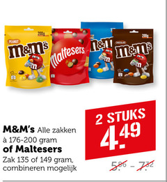  maltesers m en ms chocolade chocoladepindas 2 peanut chocolate zakken zak combineren stuks 