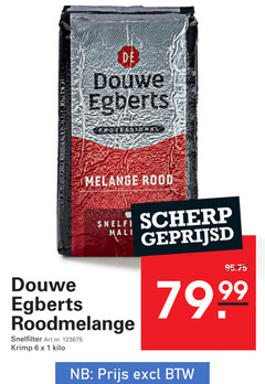  douwe egberts koffie 1 6 professional melange rood shelf scherp geprijsd roodmelange snelfilter krimp kilo 