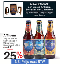  affligem speciaalbieren 2 4 6 8 25 30 kans krukken minimaal blond tray krat belgisch abdijbier dubbel tripel 