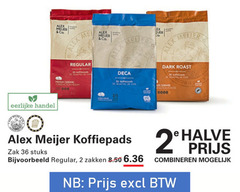  alex meijer koffiepads 2 36 co regular medium dark roast posities cole gebrand eerlijke 3 5 zak stuks zakken halve combineren 