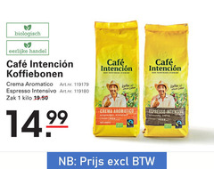  cafe intencion koffiebonen 1 biologisch eerlijke mcafee crema aromatico espresso intensivo zak kilo der fairtrade kaffee aromatisch 