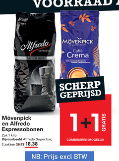  alfredo movenpick koffiebonen 1 2 100 espresso super bar switzerland caffee crema hochland arabica espressobonen zak kilo zakken scherp geprijsd combineren 