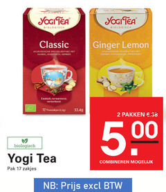  yogi tea thee 2 17 biologisch classic ayurvedische specerijenthee kaneel kardemom gember ginger lemon kruidenthee citroenschil pepermunt exotisch verwarmend versterkend theezakjes pak zakjes pakken combineren 