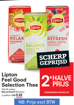  lipton thee 2 25 moment to relax rooibos infusion feel good selection tea bags kruidendrank balance green citrus go select pak zakjes pakken refresh forest fruits rouges flavoured black scherp geprijsd combineren 