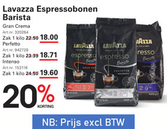  lavazza koffiebonen 1 20 100 1000 espressobonen barista crema zak kilo 22.50 perfetto intenso torino italia espresso coffee beans 7 10 arabica 9 ge 