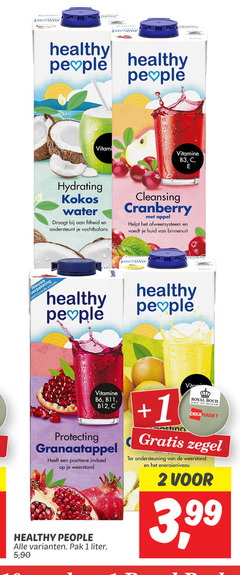  1 2 euwe healthy people vitamineboost vitamine hydrating kokos water draagt ondersteunt vochtbalans cleansing cranberry appel afweersysteem huid binnenuit protecting granaatappel positieve weerstand pak liter 5 90 vita royal boch since belgium zegel ondersteuning 3 99 