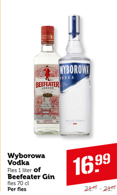  1 45 beefeater london wyborowa vodka dry gin polish fles liter 