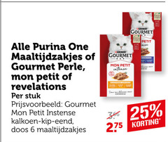  6 25 purina one maaltijdzakjes gourmet petit revelations stuk kalkoen kip eend doos xpurina intense mes sense 