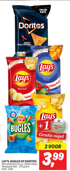  2 taste less salt pack doritos sweet chilli pepper flavour nutri score naturel paprika party lays hout 1 bugles nacho cheese ribbel chips partypack 4 royal boch since belgium zegel 3 99 