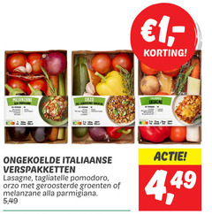  1 geroosterde groenten italiaanse lasagne ongekoelde verspakketten tagliatelle pomodoro 5 4 