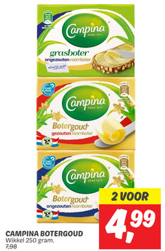  2 10 250 303 3060 campina grasboter ongezouten roomboter natuurlijk zacht anno botergoud gezouten to planet proof energie wikkel 7 4 99 