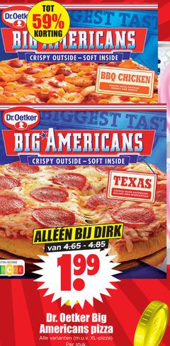  crispy outside soft inside bbq chicken topped with breast and cheese dr.oetker big americans texas salami mozzarella nutri score dr. oetker pizza xl stuk 