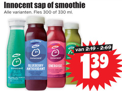  300 330 innocent sap smoothie fles ml super blue coconut spirulina blueberry antioxidant apple vitamins helps your energise strawberry cherry give body boost 