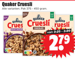  quaker cruesli pak same taste chocolate raisin hazelnut 27 