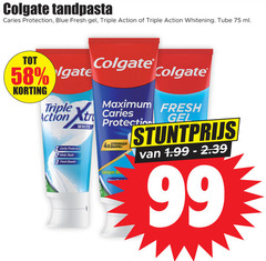  3 99 colgate tandpasta caries protection blue fresh gel triple action whitening tube ml gate white breath calcium 