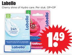  labello cherry shine hydro care stuk hydratatie hydratation parfumee geur kleur naturelles beurre avec vitamines natuurlijke toegevoegde formule 