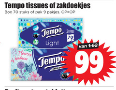  3 9 99 tempo tissues zakdoekjes box stuks pak light flowers mini 