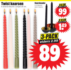  2 3 25 99 810 twist kaarsen kleuren lengte cm kaarshouder kaars pack elders 3.99 