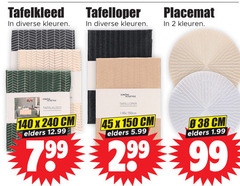  2 45 99 140 150 240 tafelkleed tafelloper placemat kleuren cm elders 150cm 5.99 