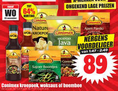  20 64 100 lage wok conimex woksaus teriyaki receptuur zoet since nature kroepoek sweet sajoer boontjes boemboe kruidige java goreng rijstgerecht ajam paniki pittig kipgerecht vertrouwde zak fles ml kuip 