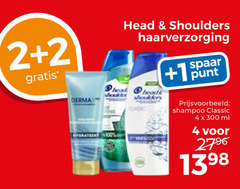  2 4 100 300 head shoulders haarverzorging heads 1 spaar punt hydrateert shampoo classic ml 