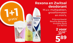  1 2 150 rexona zwitsal 72h deodorant multipakken grootformaten deospray invisible aqua ml 