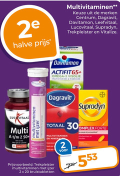  2 3 20 30 2e halve multivitaminen merken dagravit davitamon lucovitaal supradyn trekpleister vitalize actifit65 omega visolie luca vitaal ijzer multi 50 complex forte bruistabletten 