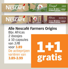  nescafe koffiecups 1 2 8 10 lungo farmers origins brazil intensity machines ristretto ground coffee doosjes capsules varieeren 