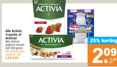  4 25 100 209 279 500 activia actimel yoghurt muesli varieeren x4 4x miljarden probiotica aardbei vezels bosbes braam case ondersteunt weerstand vita energie antioxidant 