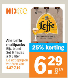  leffe speciaalbieren blikjes bier 6 25 nix18 multipacks blond liter varieeren blonde 