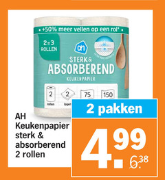  2 3 50 150 vellen rol rollen absorberend keukenpapier lagen pakken 