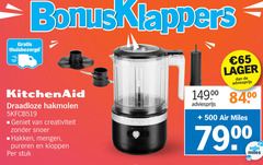  kitchenaid hakmolen 65 500 draadloze creativiteit snoer hakken mengen pureren kloppen stuk kitchen air miles 