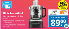  kitchenaid foodprocessor 3 50 1000 liter hanteerbare snelheden multifunctionele accessoires stuk air miles 