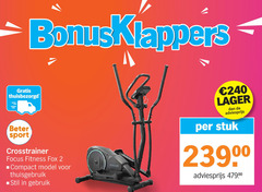  crosstrainer 2 240 beter sport focus fitness fox compact model thuisgebruik stil gebruik stuk 