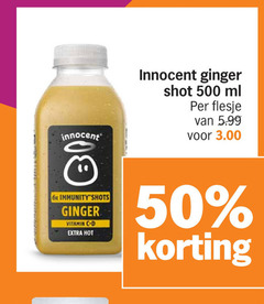  50 500 innocent ginger shot ml flesje 5.99 6x shots vitamin hot 