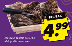  6 zeeuwse oesters bak stuks oestermes 