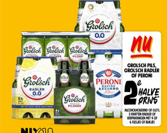  peroni grolsch speciaalbieren blikjes bier radler 2 4 6 16 6x 0.0 4x pilsner nastro azzurro pils halve kratten 