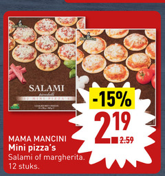  3 4 12 219 360 mama salami mini pizza zakjes ge margherita stuks 