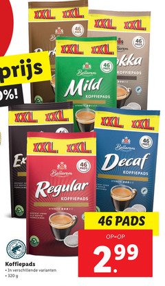  bellarom koffiepads 46 320 be pads xxl mild sterkte koffie padmachine regular decaf machines padmachines people 